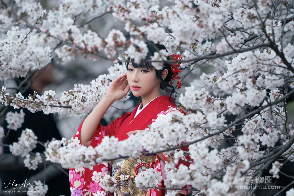 [COS Benefits] Hane Ame Yubo - Crimson Kimono Photo Set photo 9