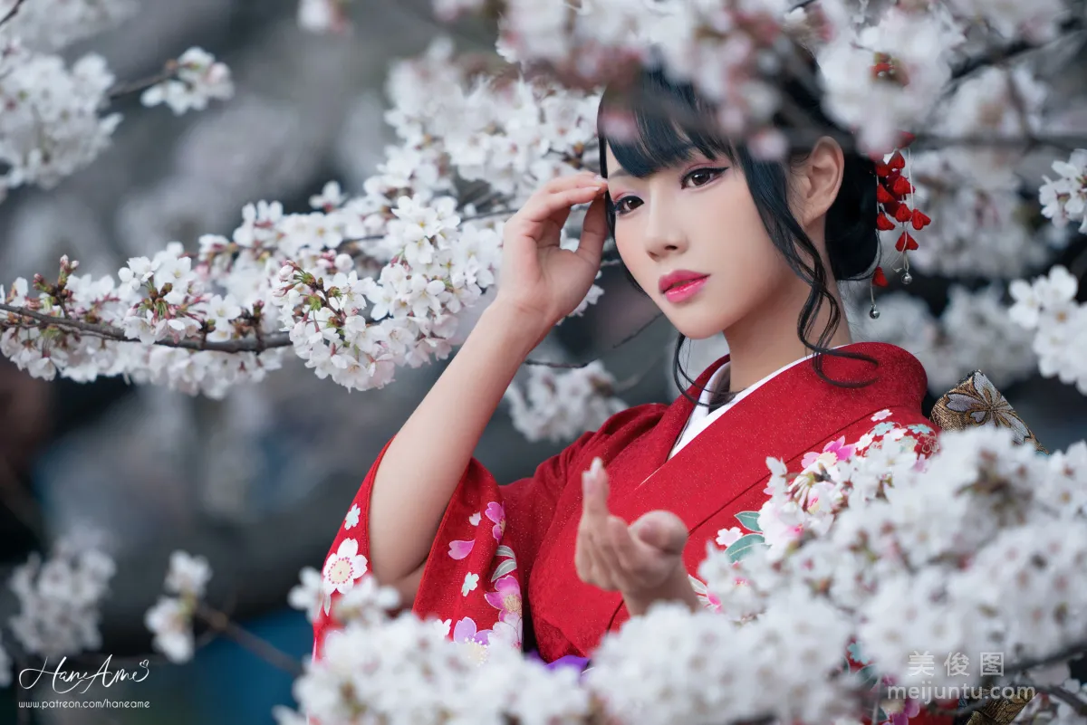 [COS Benefits] Hane Ame Yubo - Crimson Kimono Photo Set photo 7
