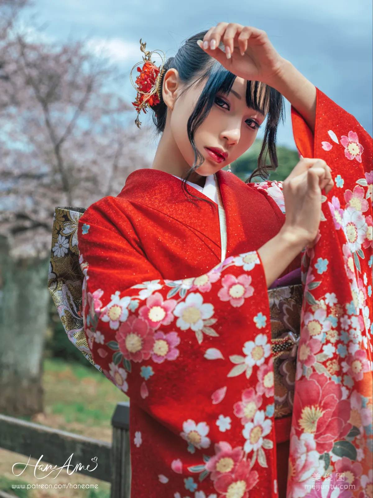 [COS Benefits] Hane Ame Yubo - Crimson Kimono Photo Set photo 19