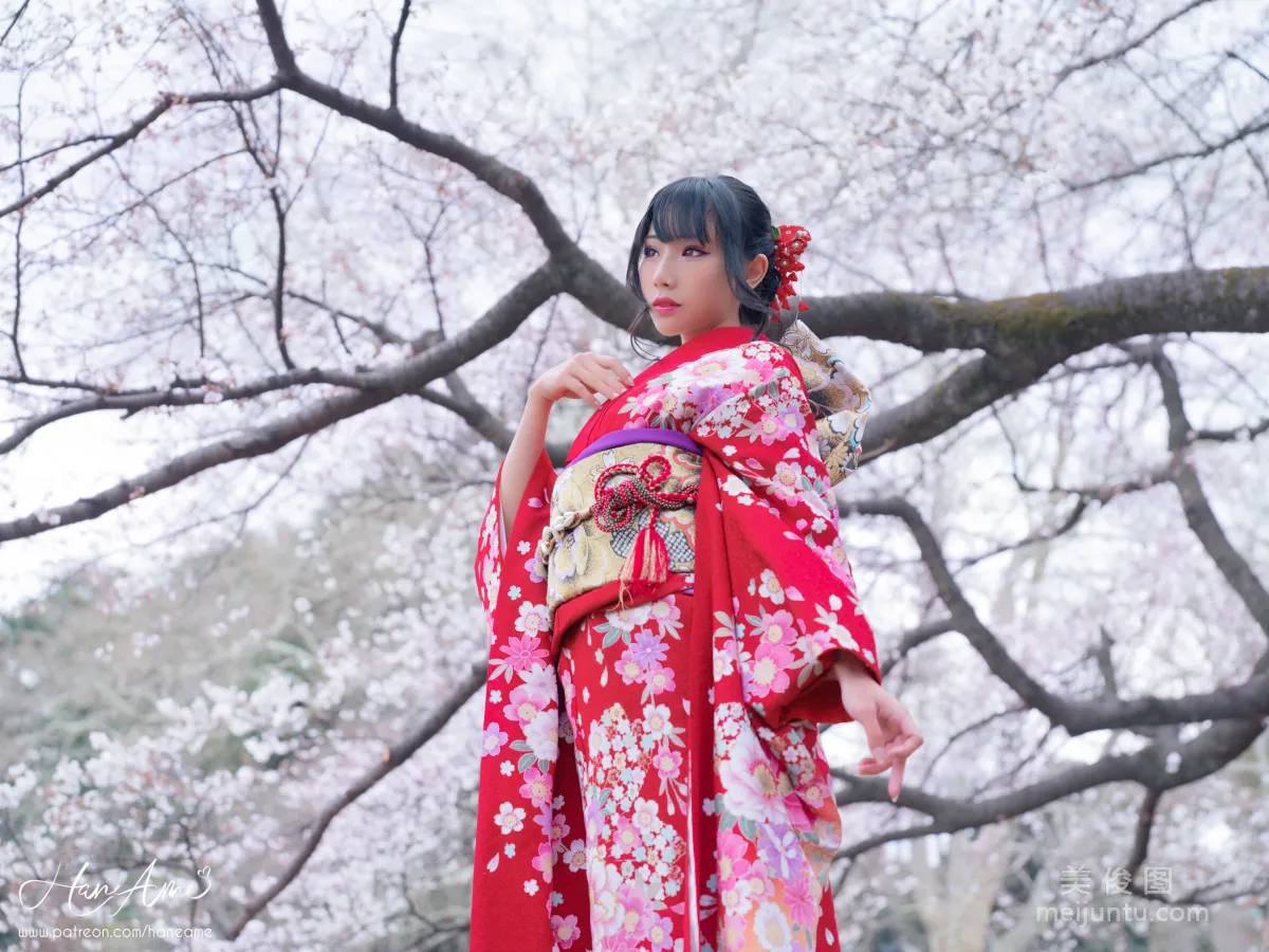 [COS Benefits] Hane Ame Yubo - Crimson Kimono Photo Set photo 16