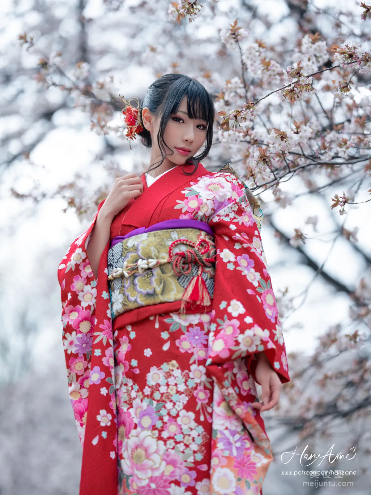 [COS Benefits] Hane Ame Yubo - Crimson Kimono Photo Set photo 36