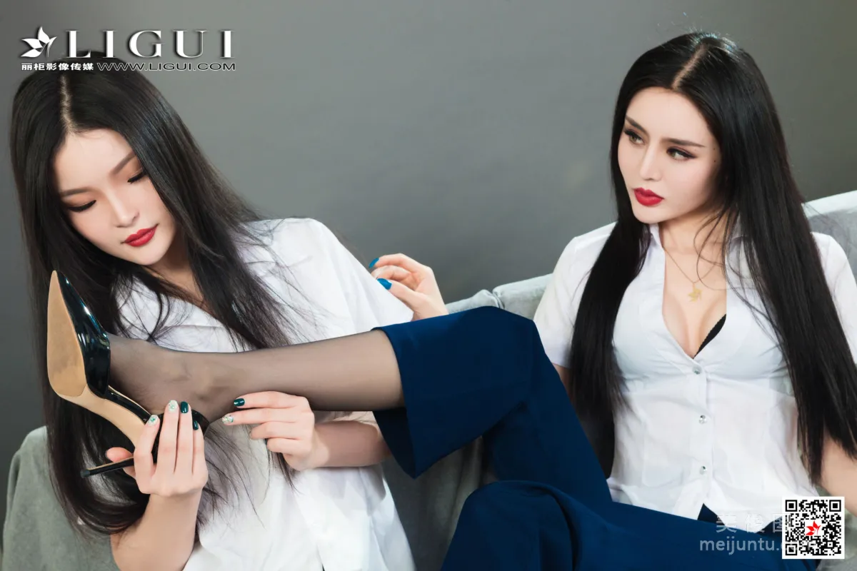 [丽柜Ligui] 凉儿&苏黎 《双生花-欲望香丝》 丝袜写真19