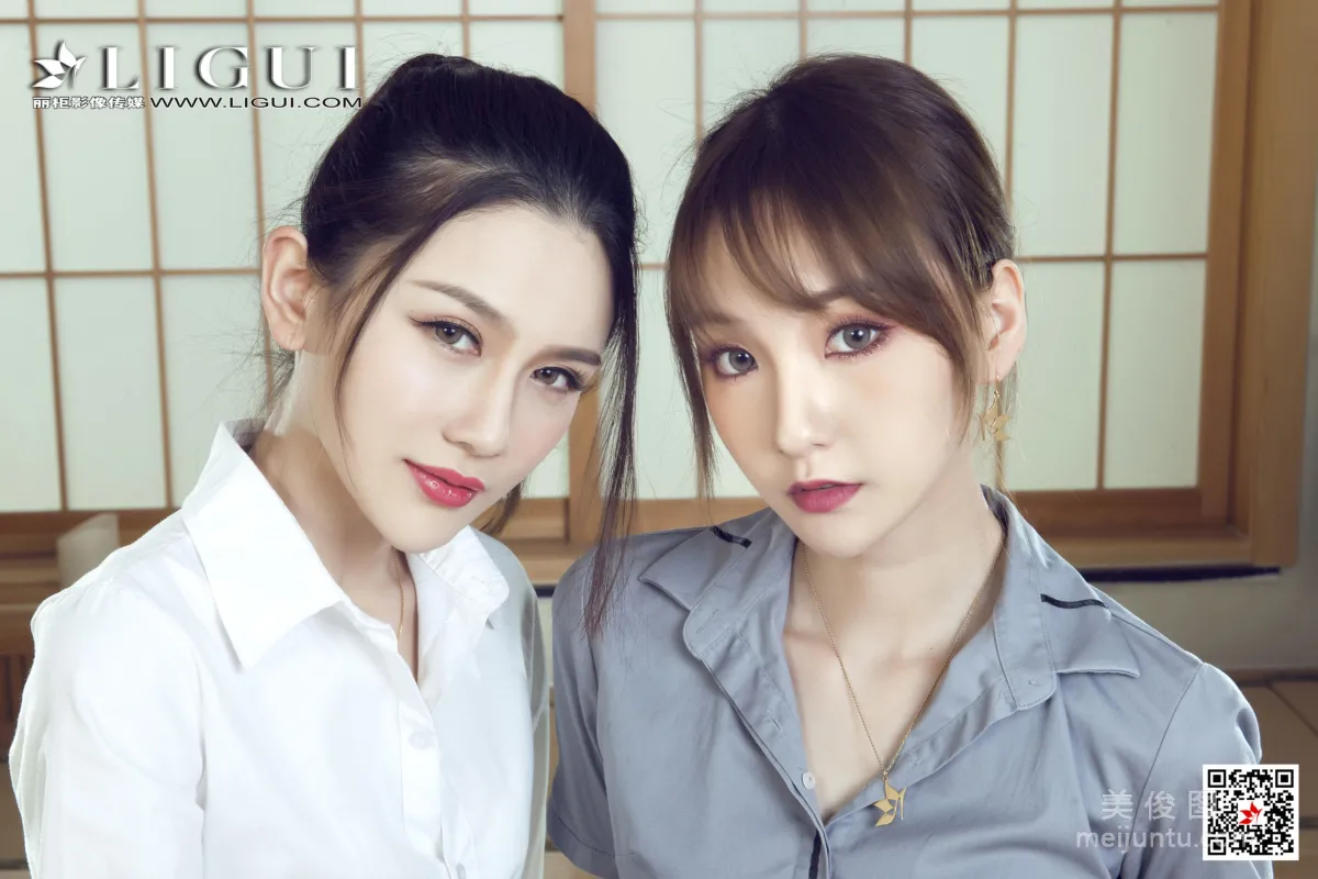 [麗櫃Ligui] 蕊蕊&amp;甜甜 《雙生花-花漾蜜蓮》 絲襪誘惑寫真 2