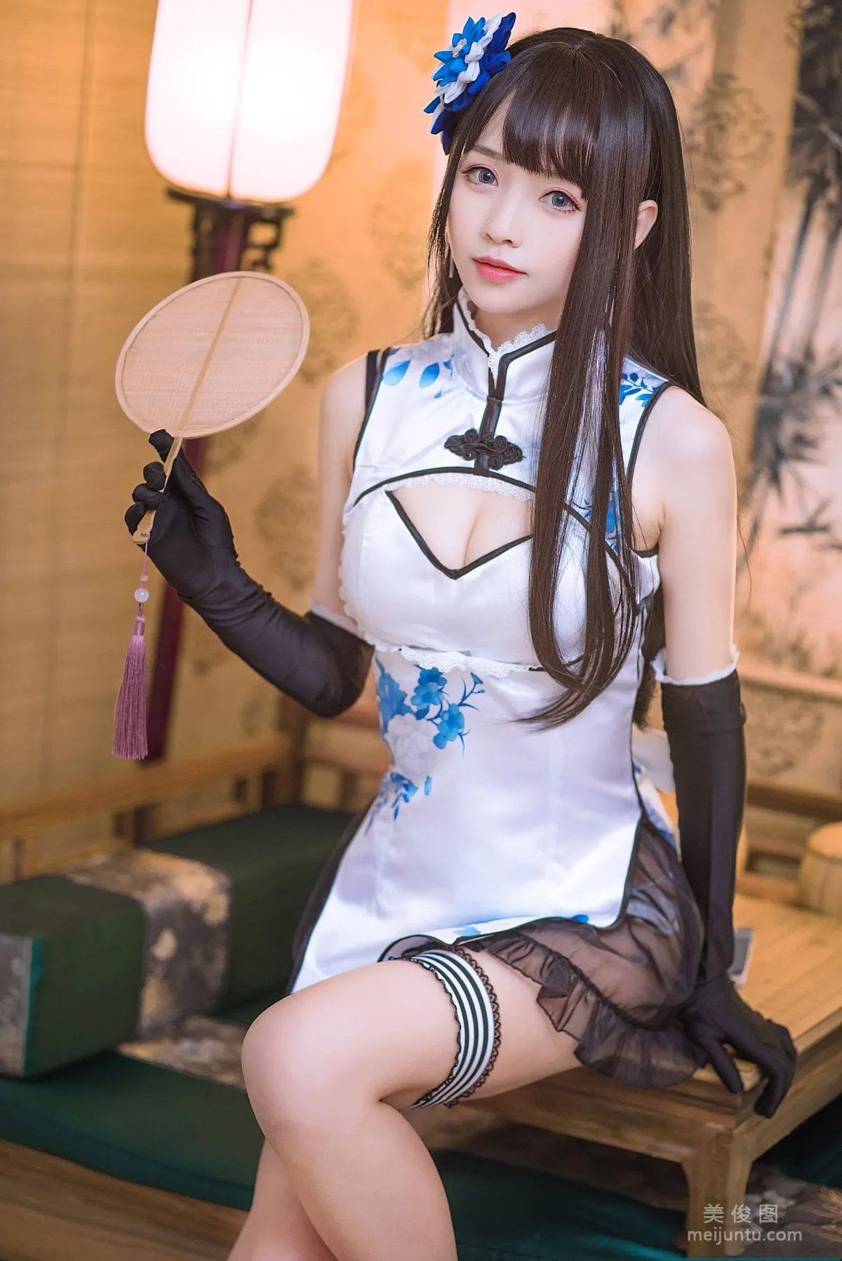 [Cosplay] Anime Blogger Dada Juanjuan Xiaojuan - White Qipao photo 6