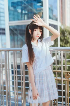 [COS福利] 桜桃喵 - 少女之淺色系 寫真套圖