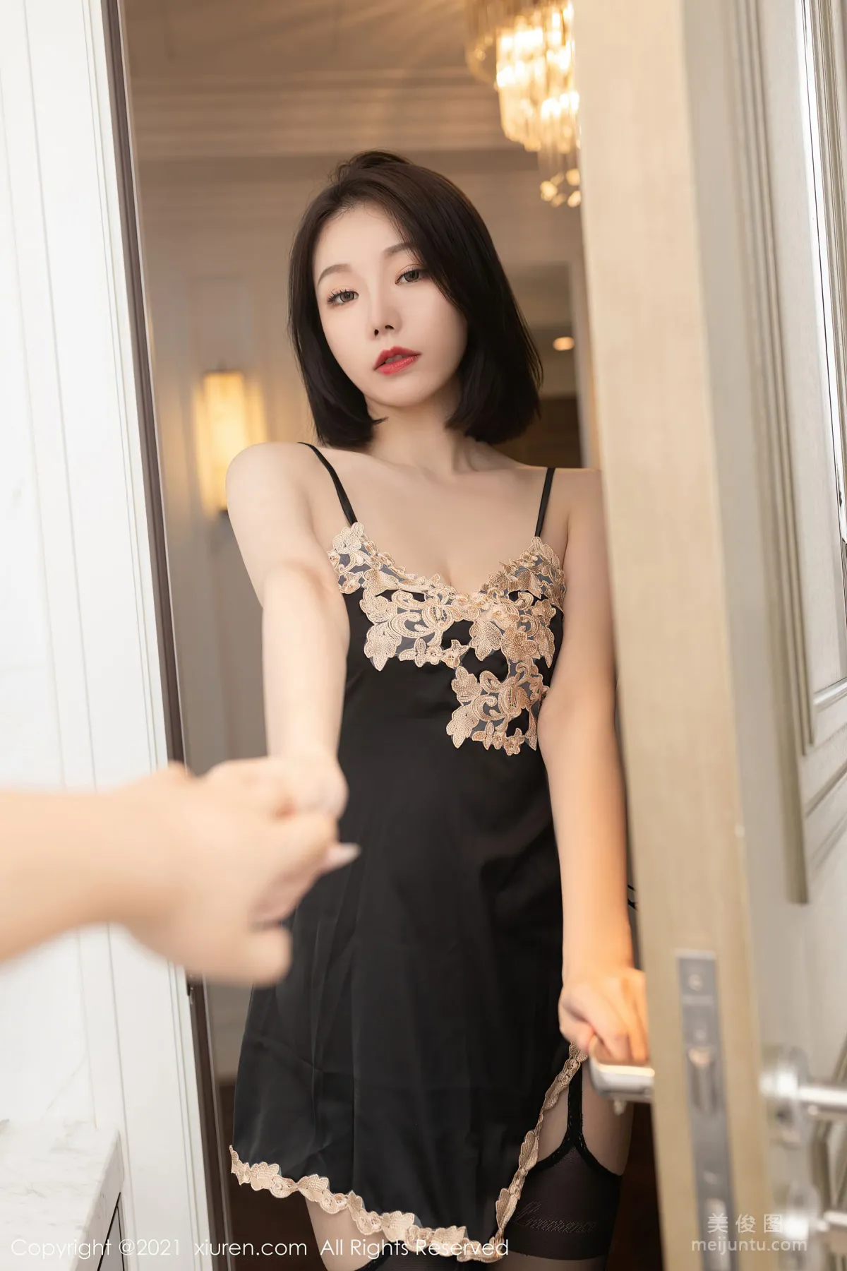 [秀人XiuRen] No.3788 安然Maleah - 黑色情趣服飾主題系列 2