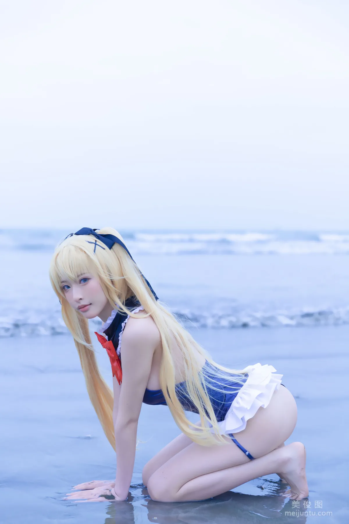 [Web Idols] Beauty Qingshui Younai - Marie Rose Blue Swimsuit photo 16