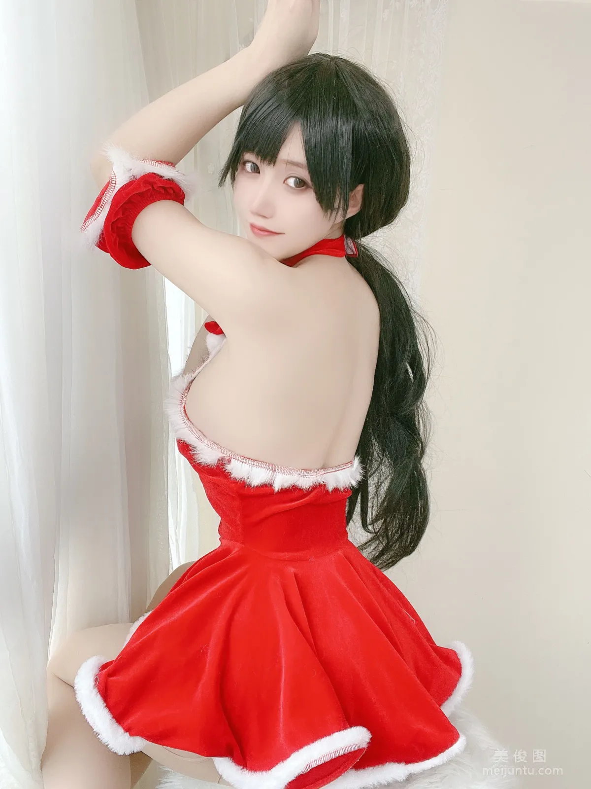 [Web Idols] Anime Blogger Xiaocang Qiandai w - Red Christmas Gift Dress photo 21