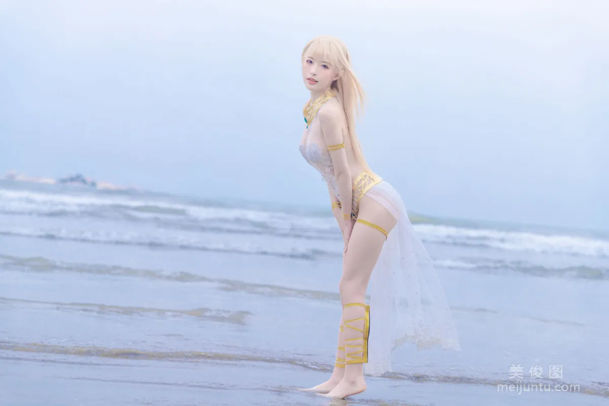 [Web Idols] Beauty Qingshui Younai - Marie Rose White Swimsuit photo 9