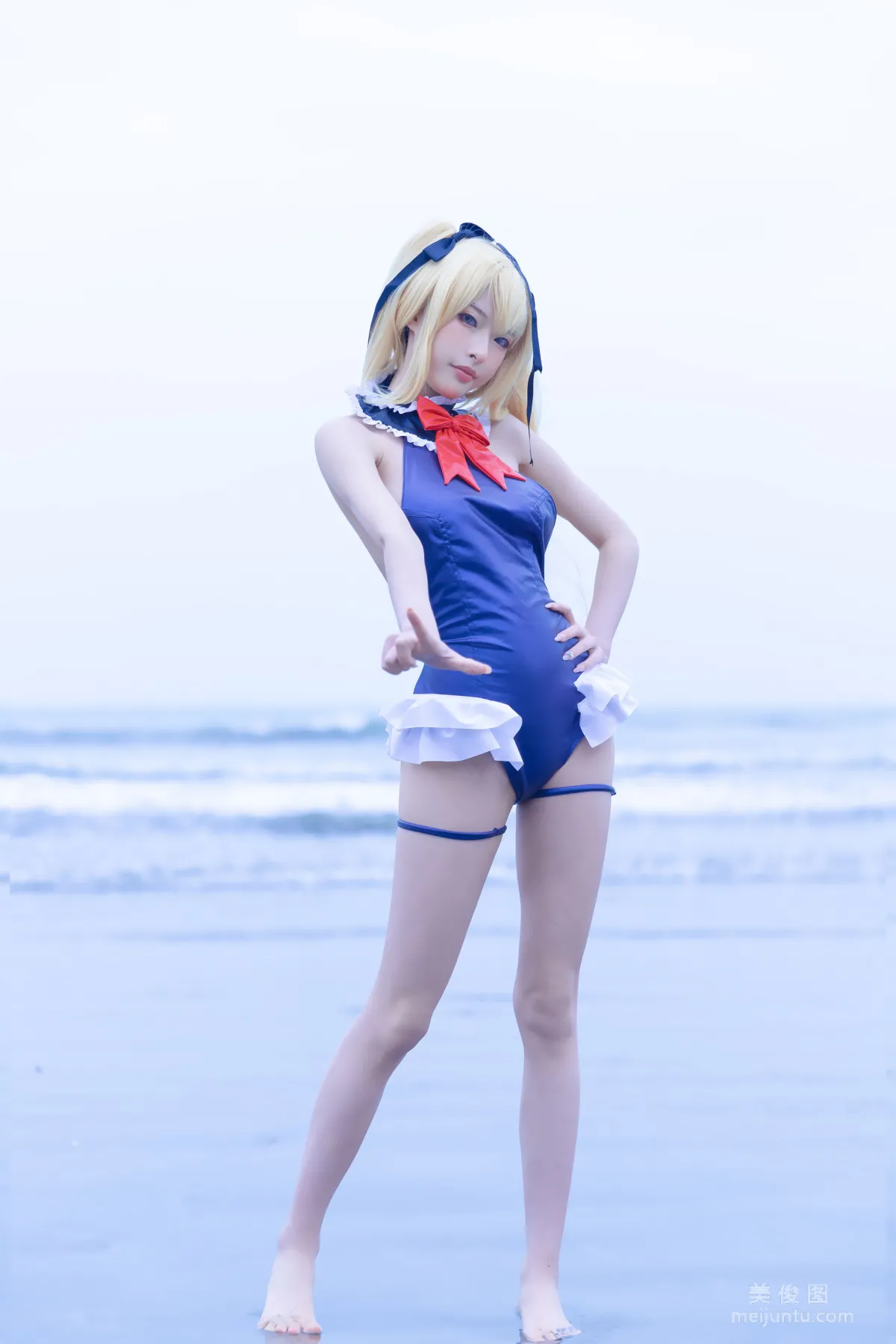 [Web Idols] Beauty Qingshui Younai - Marie Rose Blue Swimsuit photo 11