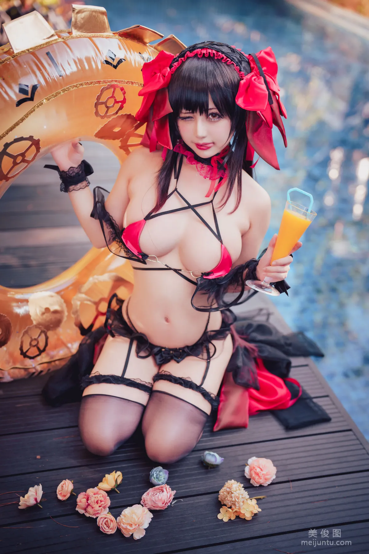 [网红COSER] 沖田凜花Rinka - Kurumi Tokisaki Swimsuit7