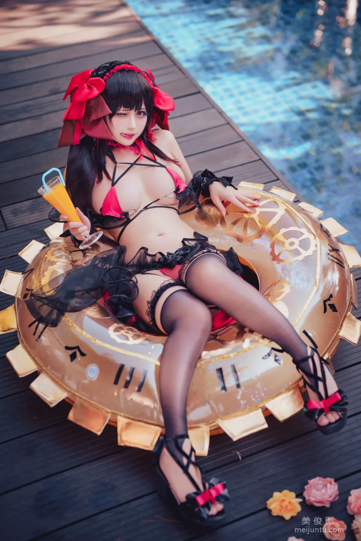 [網紅COSER] 沖田凜花Rinka - Kurumi Tokisaki Swimsuit 20