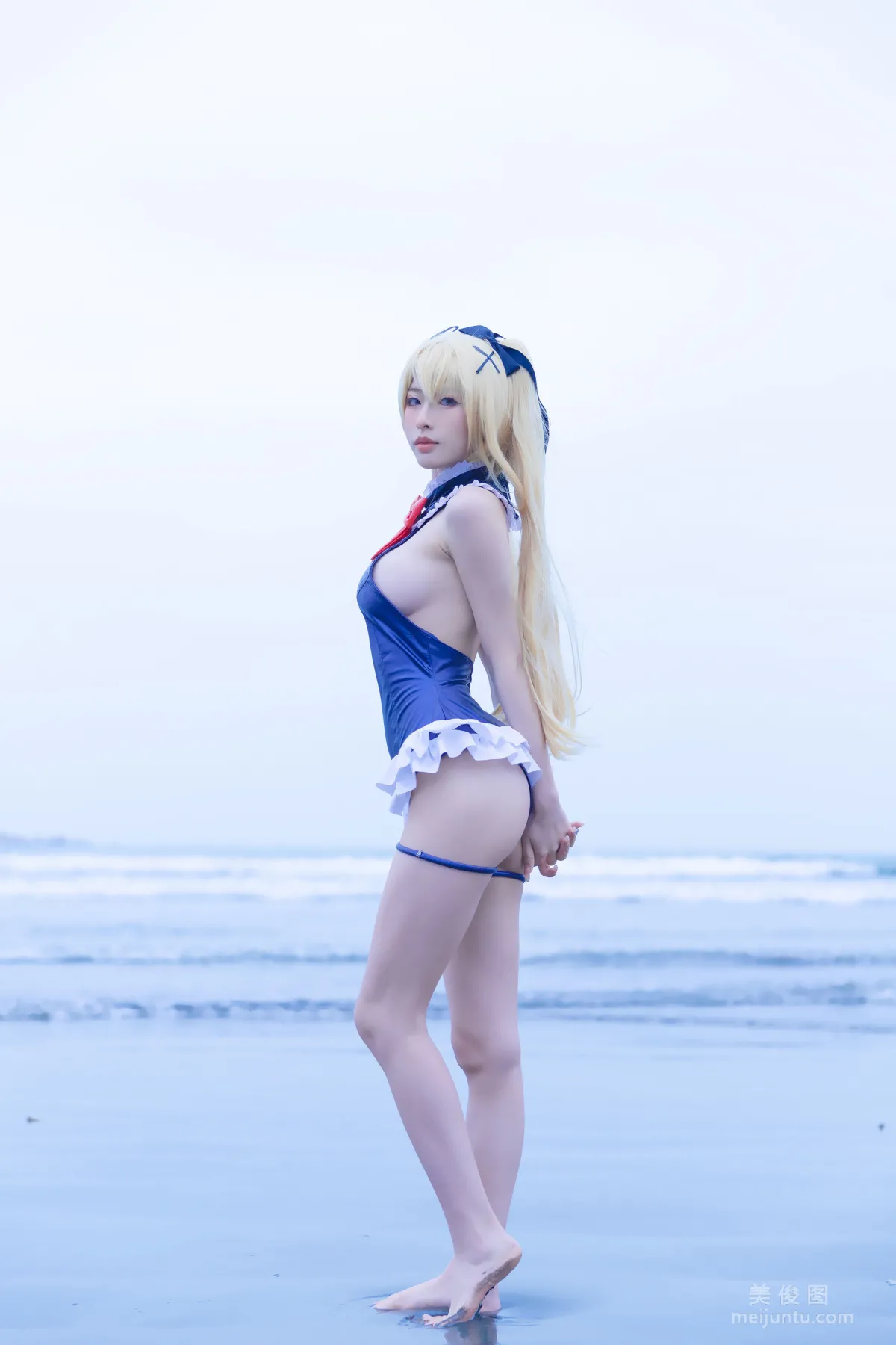 [Web Idols] Beauty Qingshui Younai - Marie Rose Blue Swimsuit photo 10