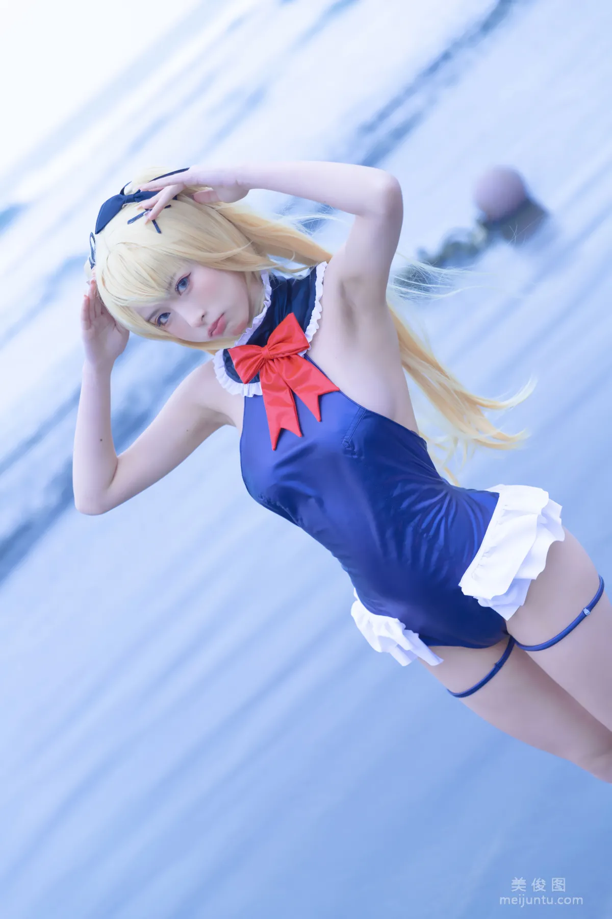 [Web Idols] Beauty Qingshui Younai - Marie Rose Blue Swimsuit photo 3