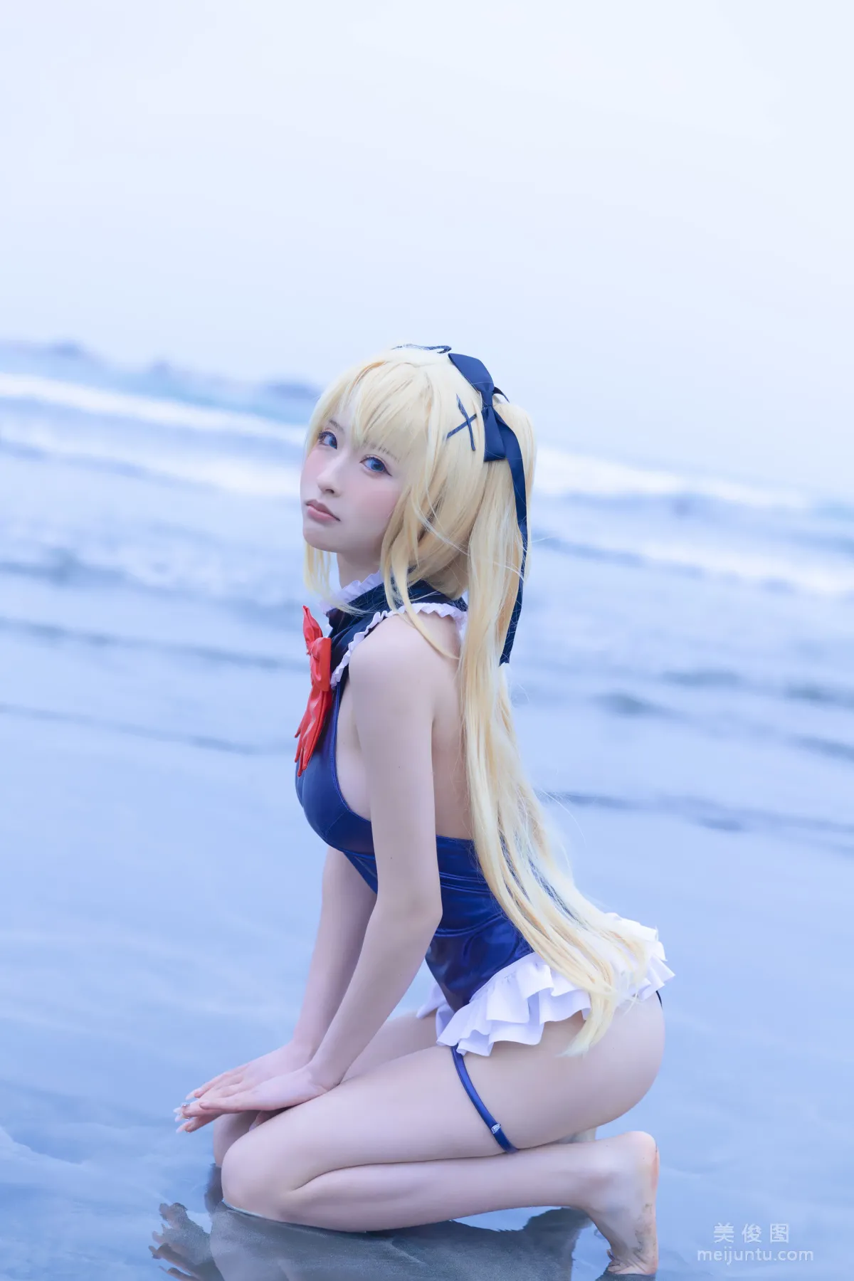 [Web Idols] Beauty Qingshui Younai - Marie Rose Blue Swimsuit photo 15