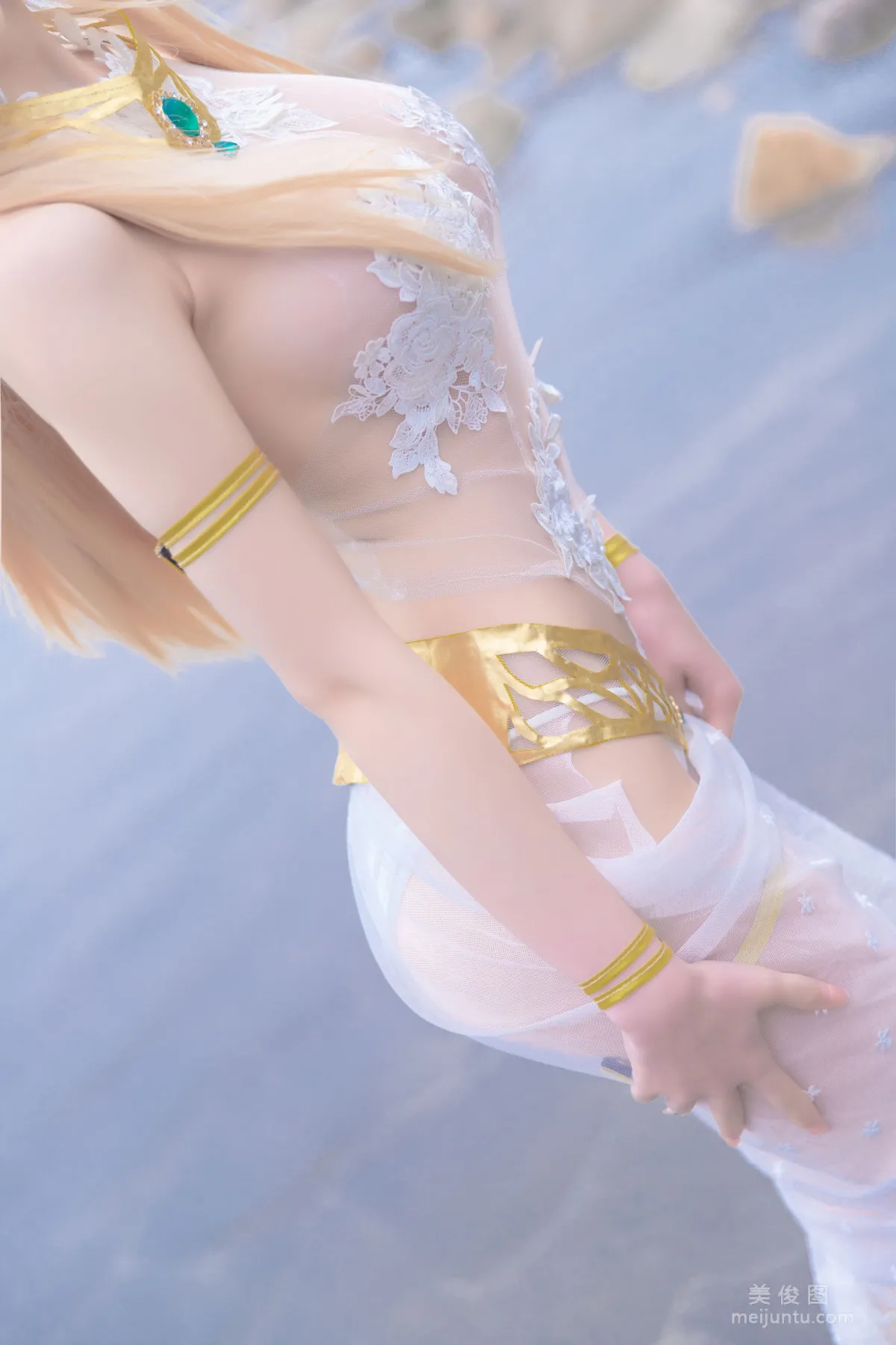 [Web Idols] Beauty Qingshui Younai - Marie Rose White Swimsuit photo 14