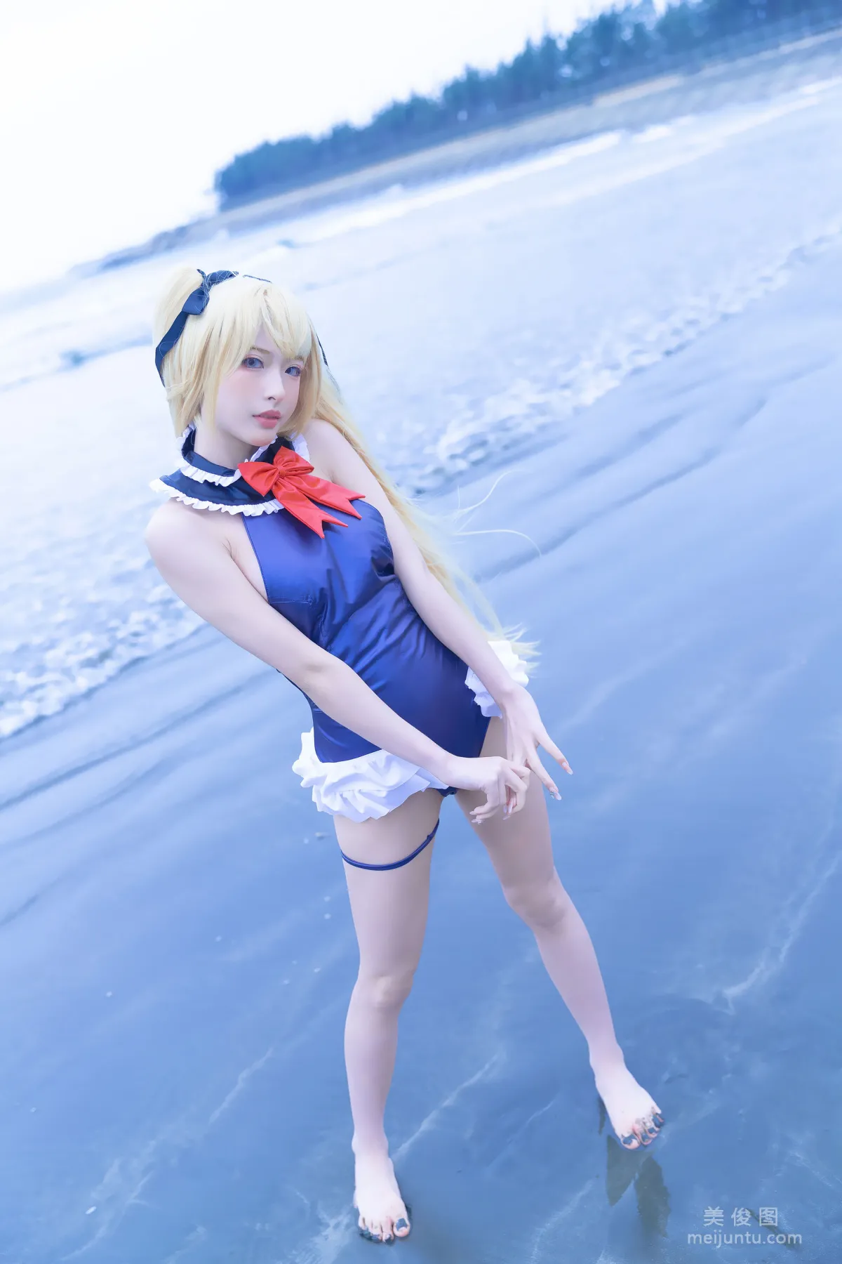 [Web Idols] Beauty Qingshui Younai - Marie Rose Blue Swimsuit photo 5