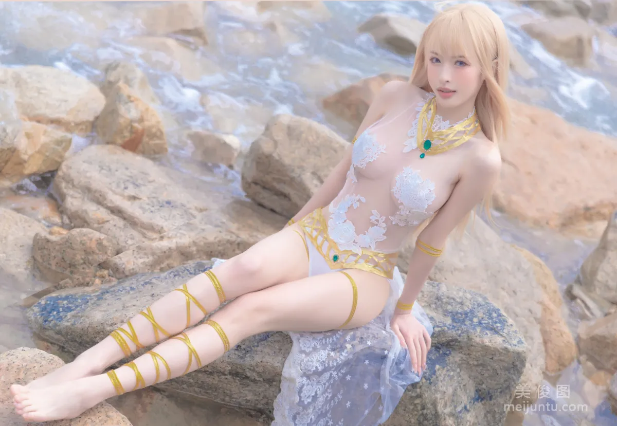 [Web Idols] Beauty Qingshui Younai - Marie Rose White Swimsuit photo 29