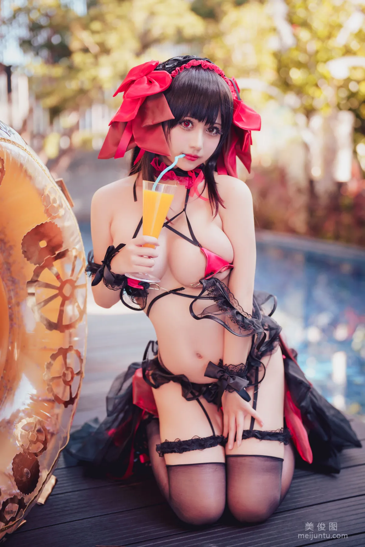 [網紅COSER] 沖田凜花Rinka - Kurumi Tokisaki Swimsuit 26