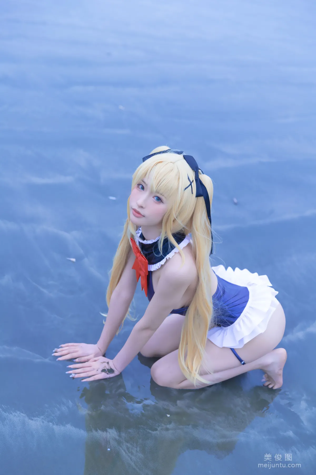 [Web Idols] Beauty Qingshui Younai - Marie Rose Blue Swimsuit photo 17