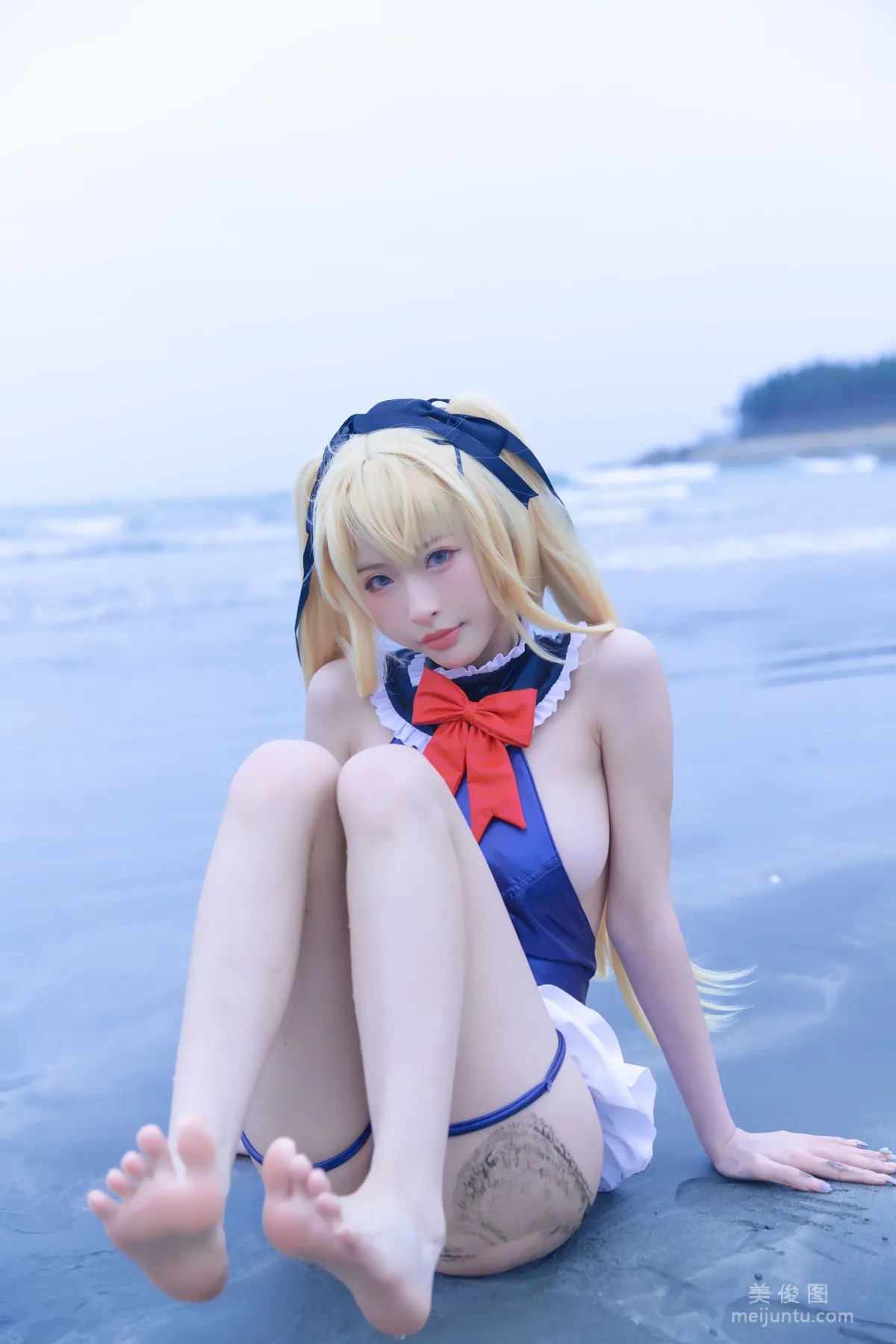 [Web Idols] Beauty Qingshui Younai - Marie Rose Blue Swimsuit photo 31