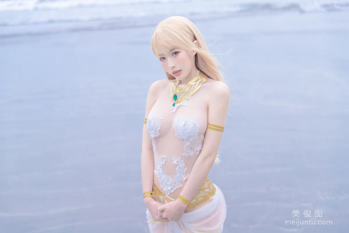 [Web Idols] Beauty Qingshui Younai - Marie Rose White Swimsuit photo 13