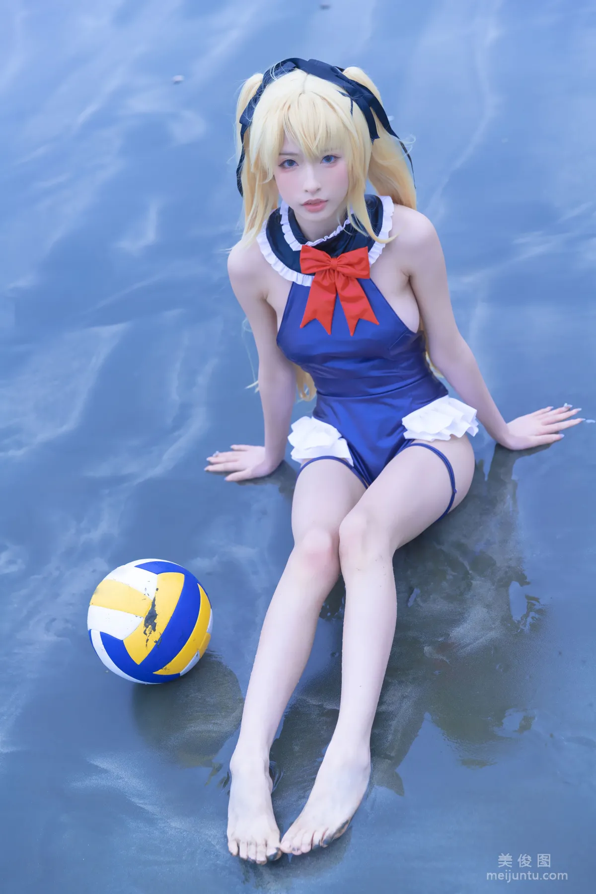 [Web Idols] Beauty Qingshui Younai - Marie Rose Blue Swimsuit photo 23