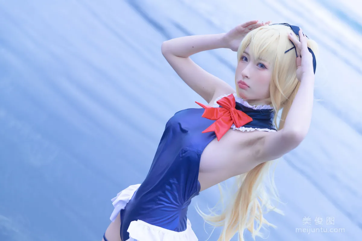 [Web Idols] Beauty Qingshui Younai - Marie Rose Blue Swimsuit photo 4