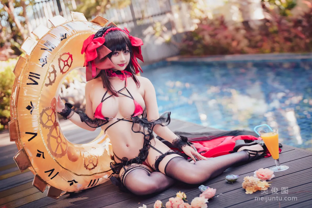 [網紅COSER] 沖田凜花Rinka - Kurumi Tokisaki Swimsuit 8