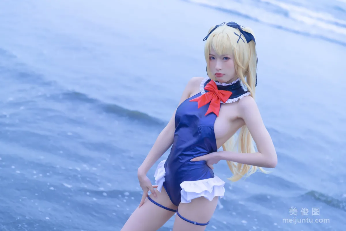 [Web Idols] Beauty Qingshui Younai - Marie Rose Blue Swimsuit photo 8