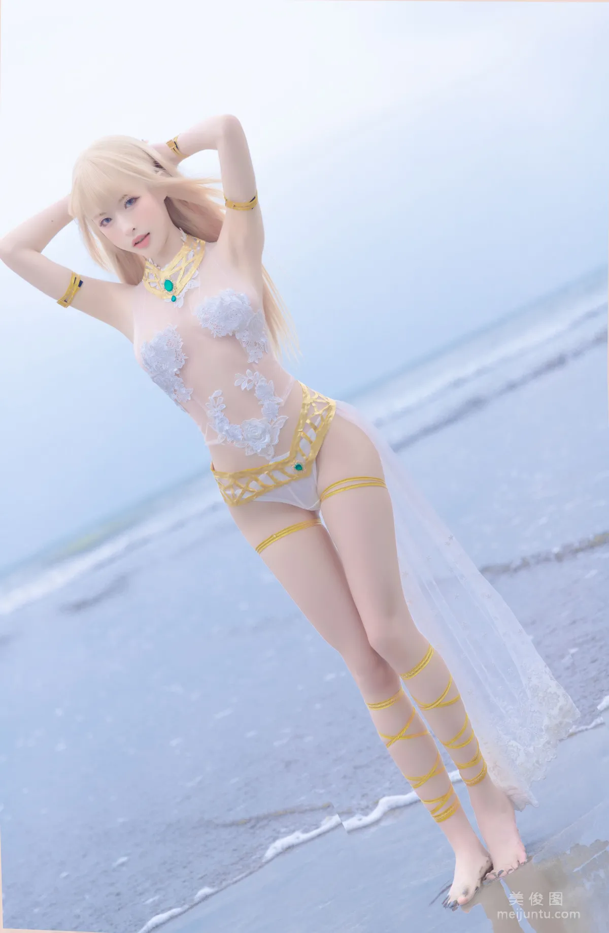 [Web Idols] Beauty Qingshui Younai - Marie Rose White Swimsuit photo 12