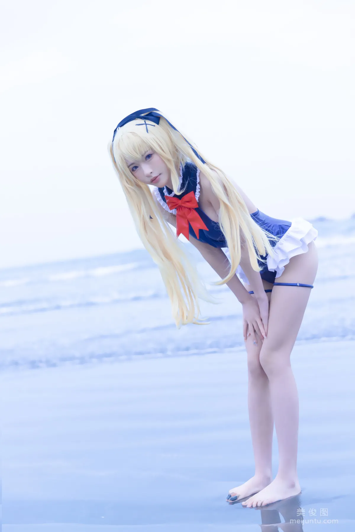 [Web Idols] Beauty Qingshui Younai - Marie Rose Blue Swimsuit photo 2