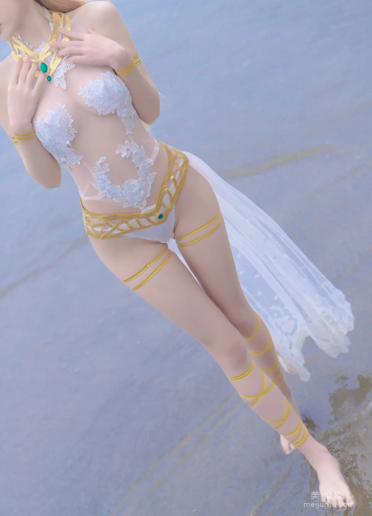 [Web Idols] Beauty Qingshui Younai - Marie Rose White Swimsuit photo 7