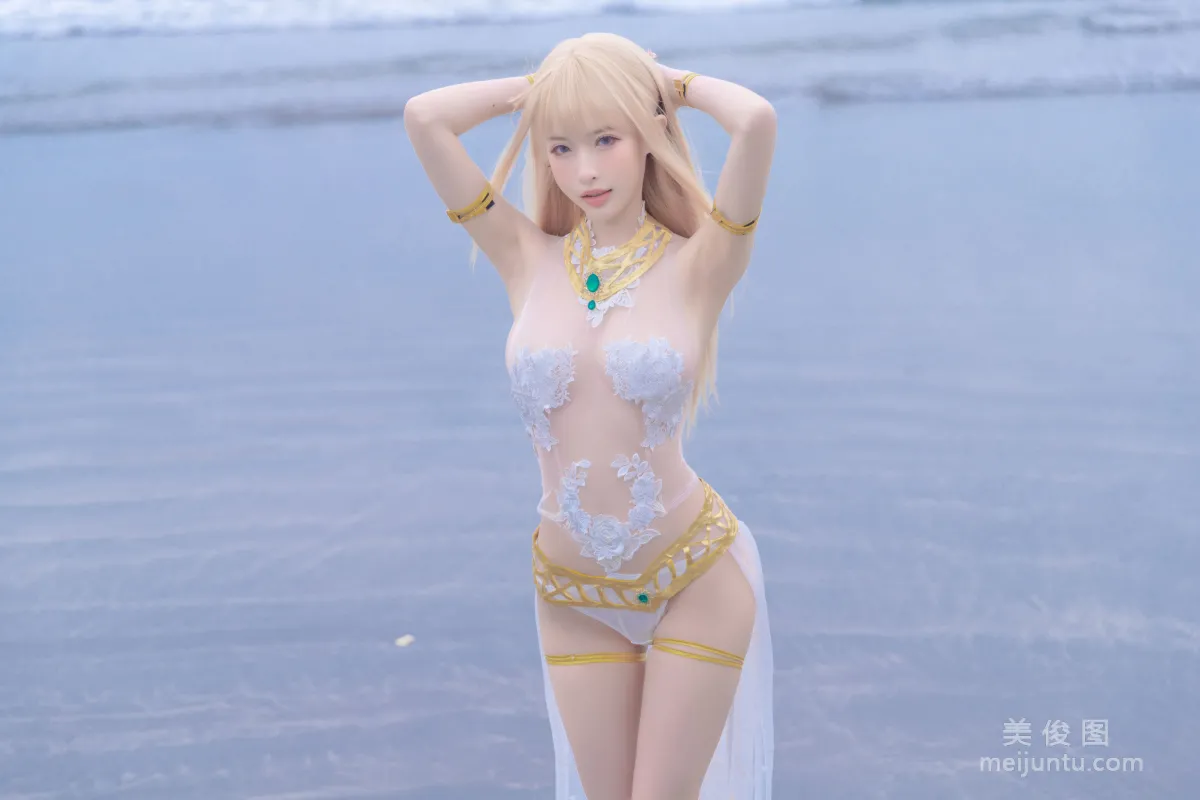 [Web Idols] Beauty Qingshui Younai - Marie Rose White Swimsuit photo 11