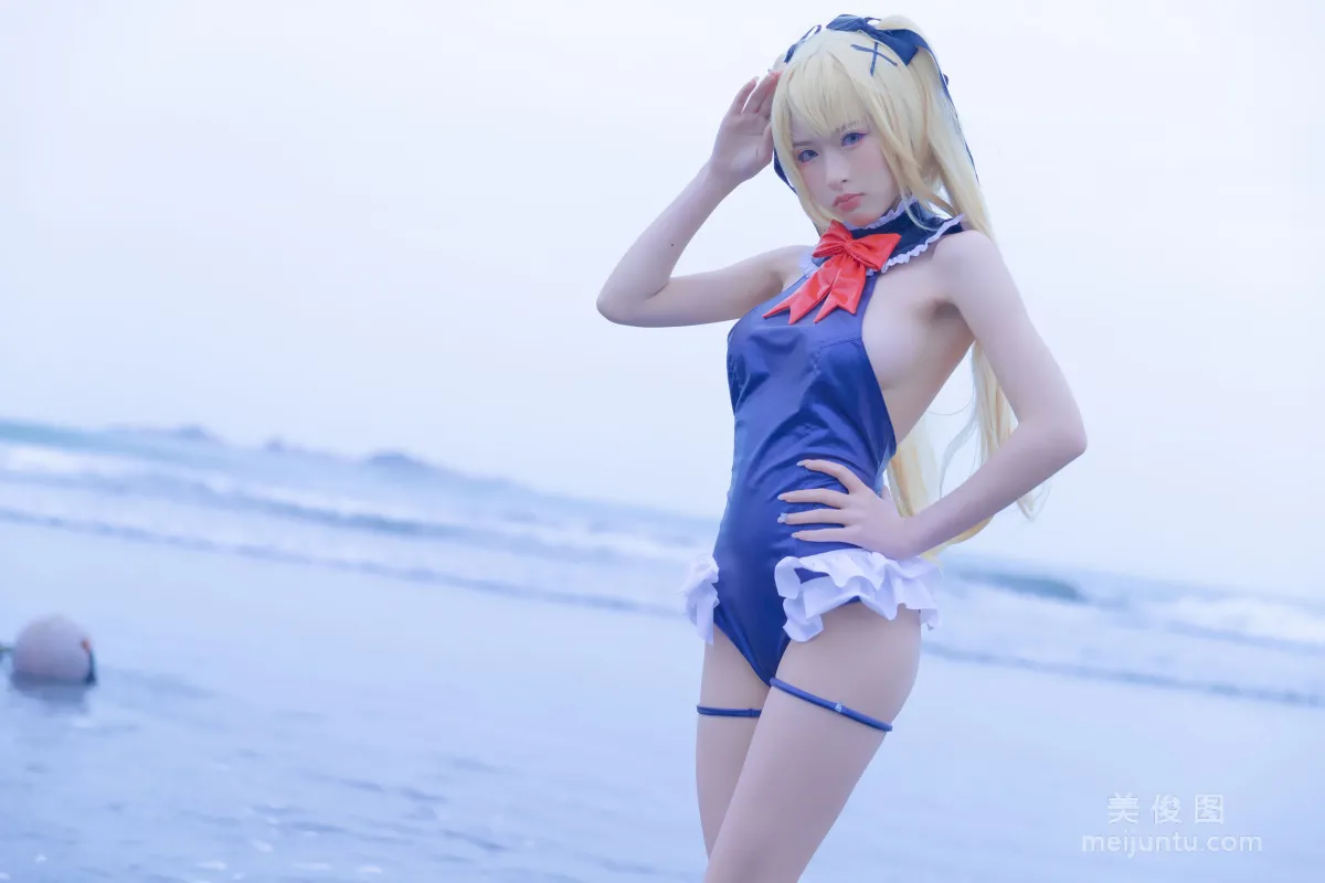 [Web Idols] Beauty Qingshui Younai - Marie Rose Blue Swimsuit photo 7