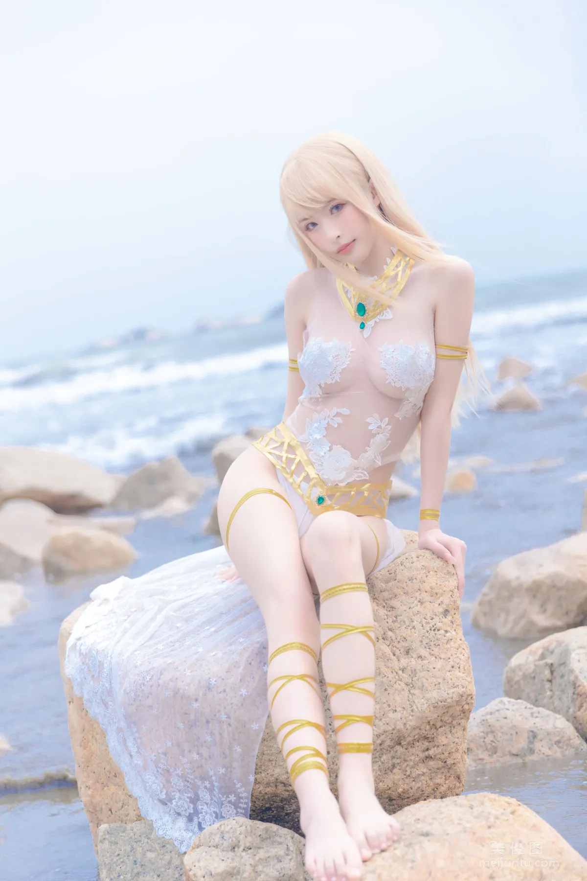 [Web Idols] Beauty Qingshui Younai - Marie Rose White Swimsuit photo 18