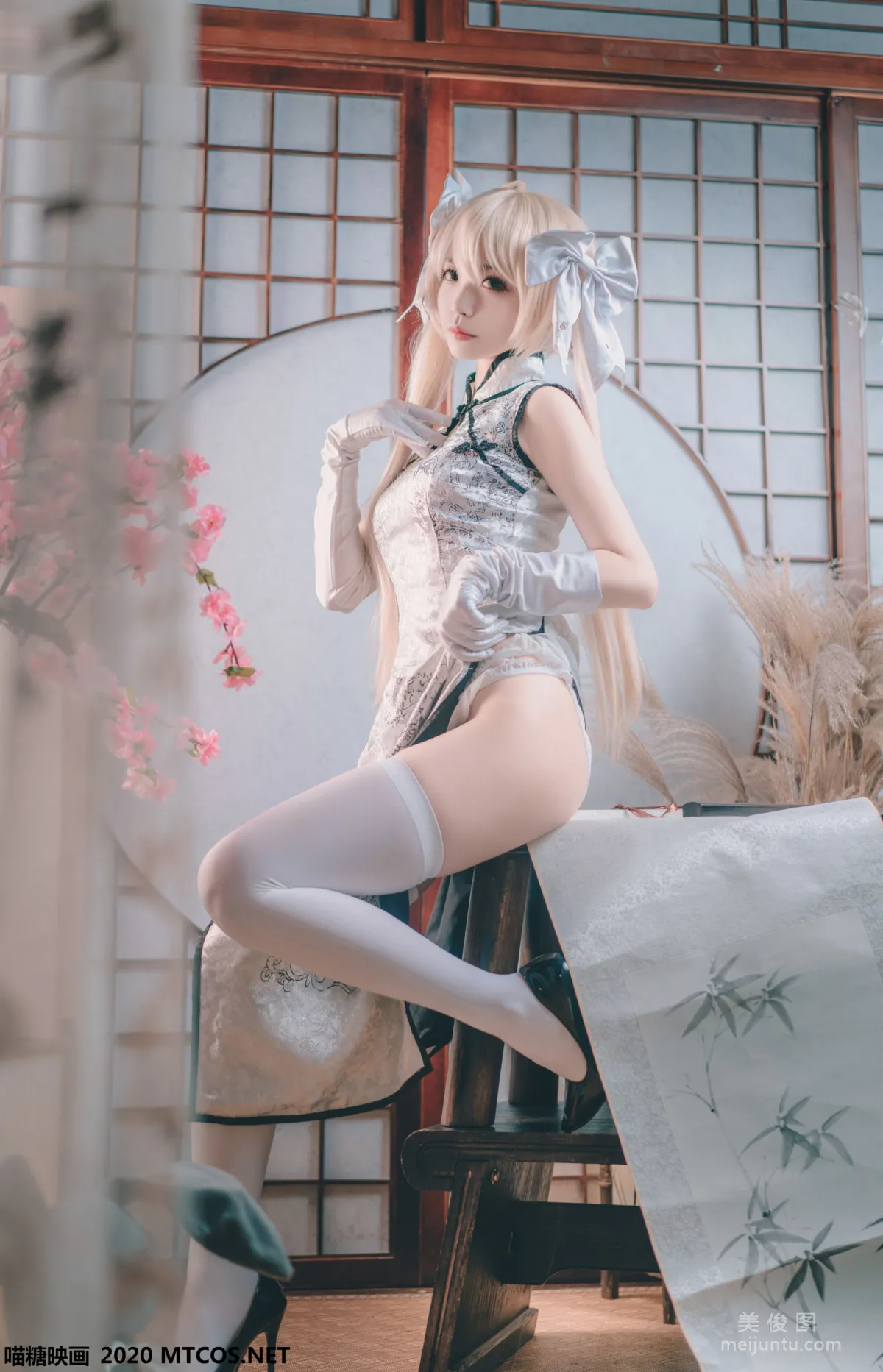 [Miaotang Yinghua] HML.009 Silver Silk Qipao Photo Set photo 16