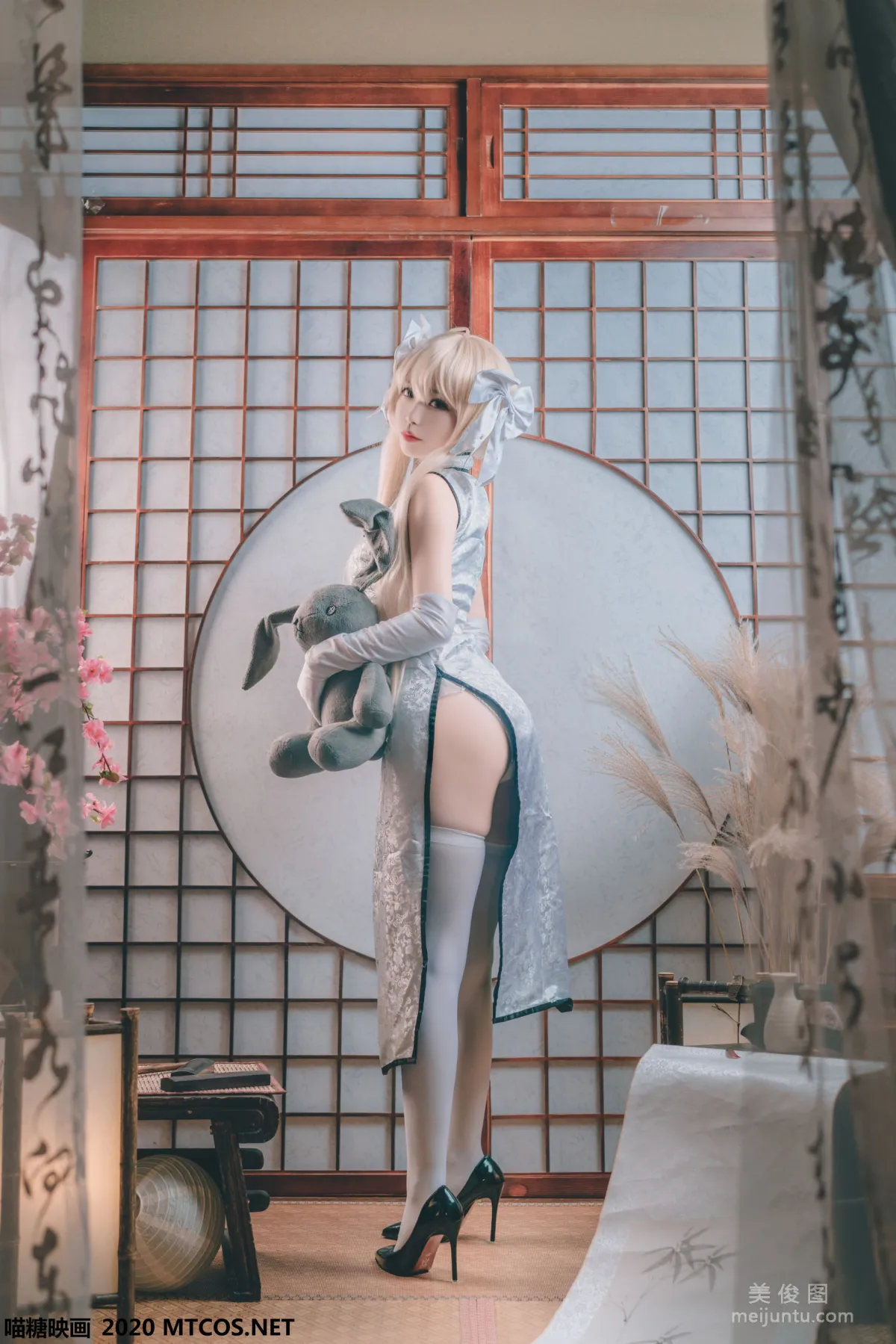 [Miaotang Yinghua] HML.009 Silver Silk Qipao Photo Set photo 5