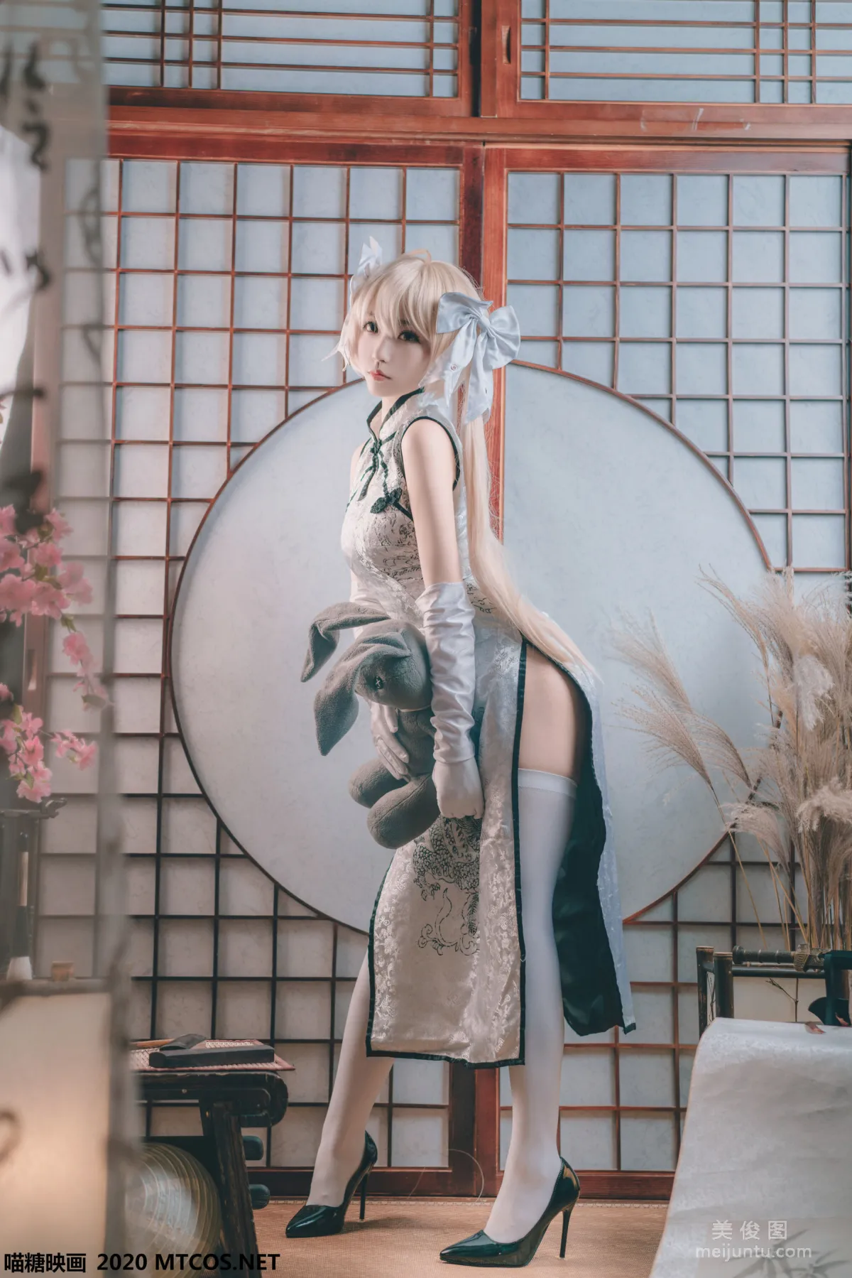 [Miaotang Yinghua] HML.009 Silver Silk Qipao Photo Set photo 7