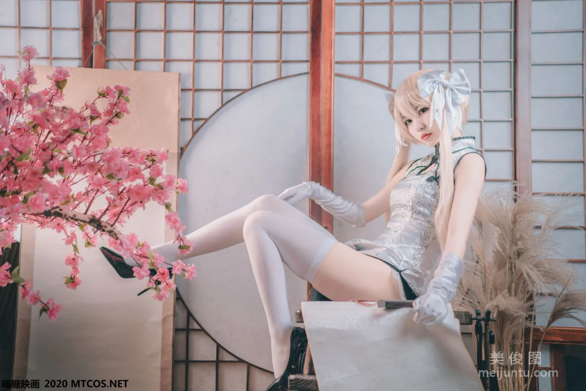 [Miaotang Yinghua] HML.009 Silver Silk Qipao Photo Set photo 18