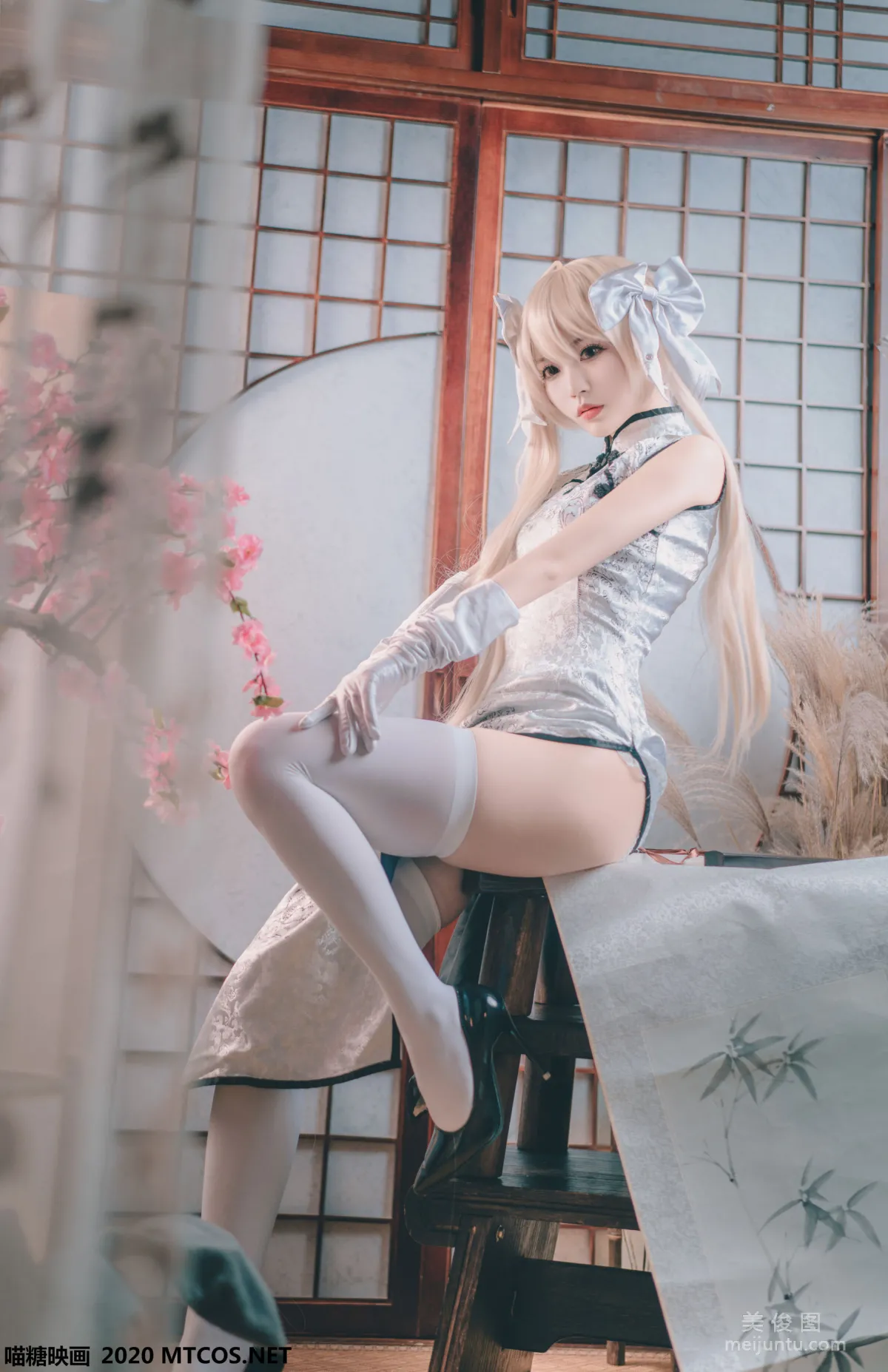 [Miaotang Yinghua] HML.009 Silver Silk Qipao Photo Set photo 15