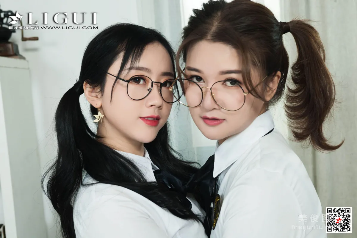 Model 然然&文芮《双生学妹丝足诱惑》  [丽柜Ligui] 写真集64
