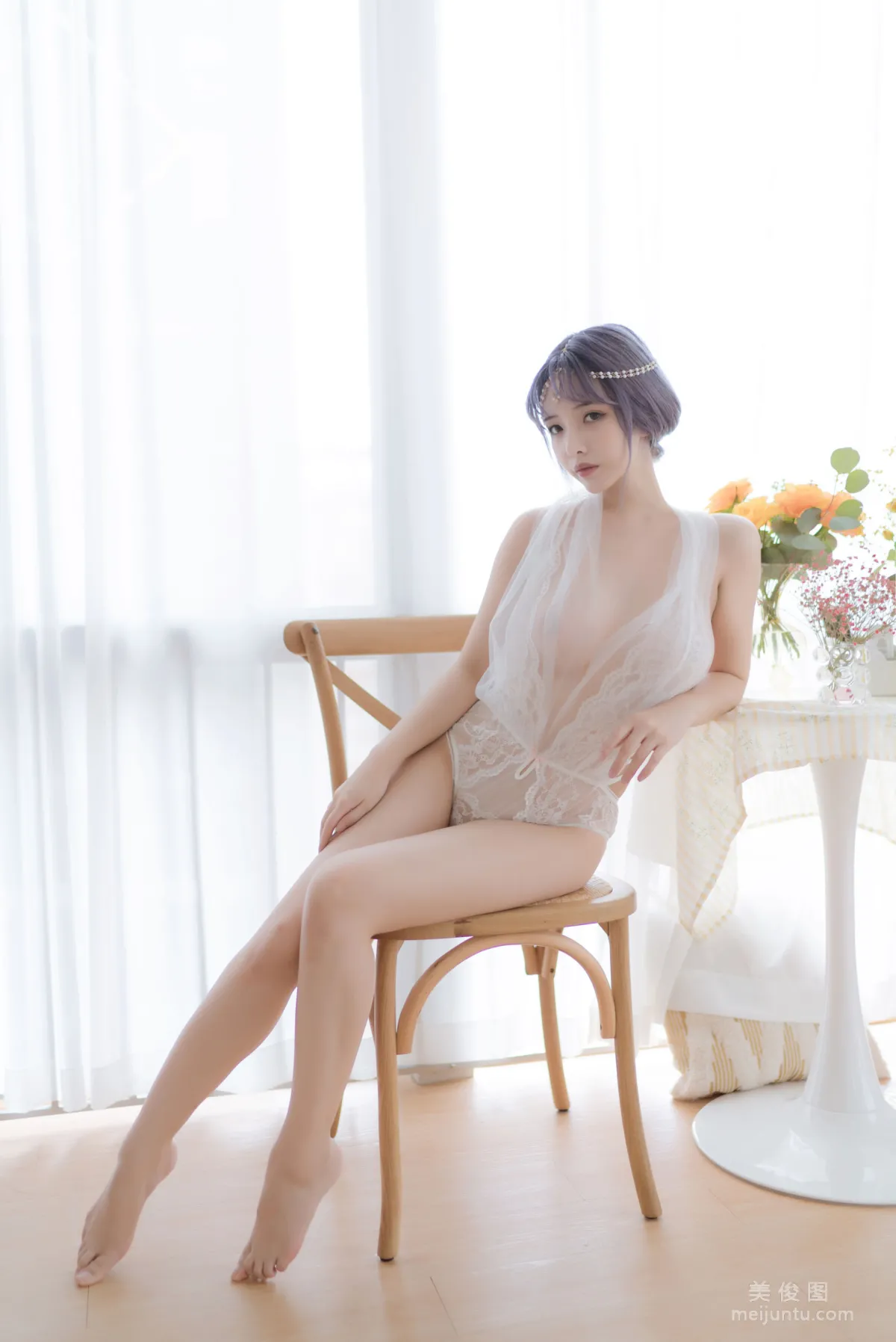 [COS Photo] Anime Blogger Wenmei Bujiang Daoli - White Greece photo 5