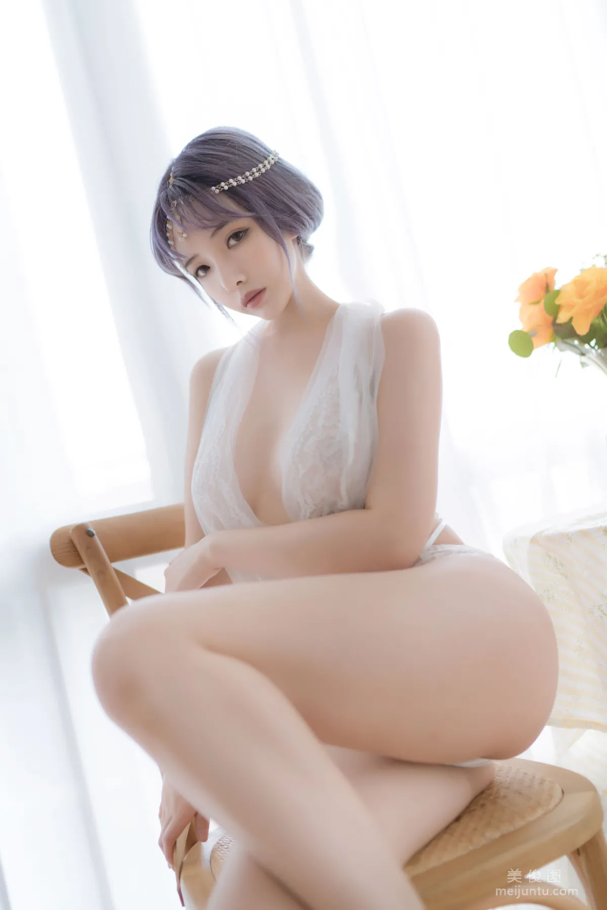 [COS Photo] Anime Blogger Wenmei Bujiang Daoli - White Greece photo 7