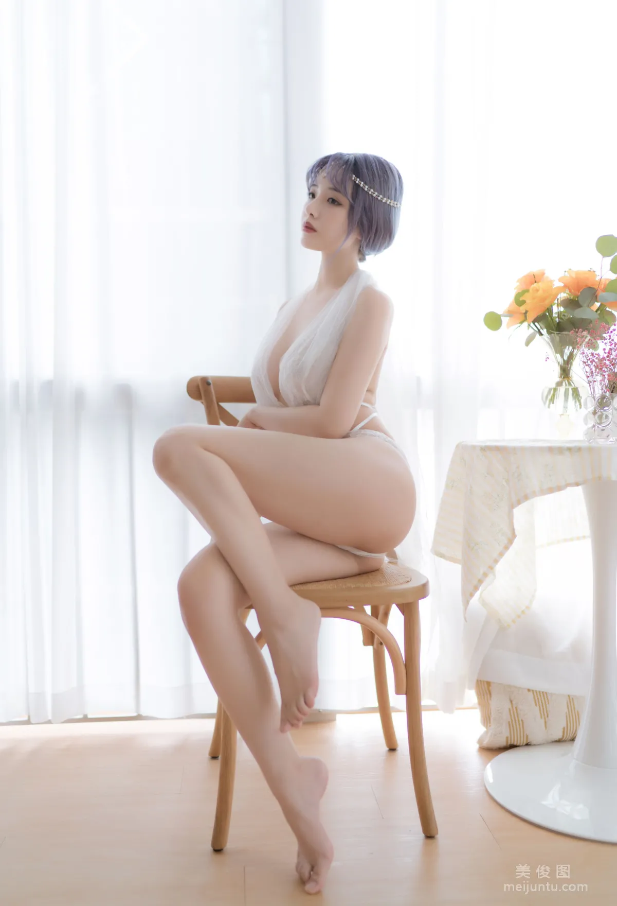 [COS Photo] Anime Blogger Wenmei Bujiang Daoli - White Greece photo 8