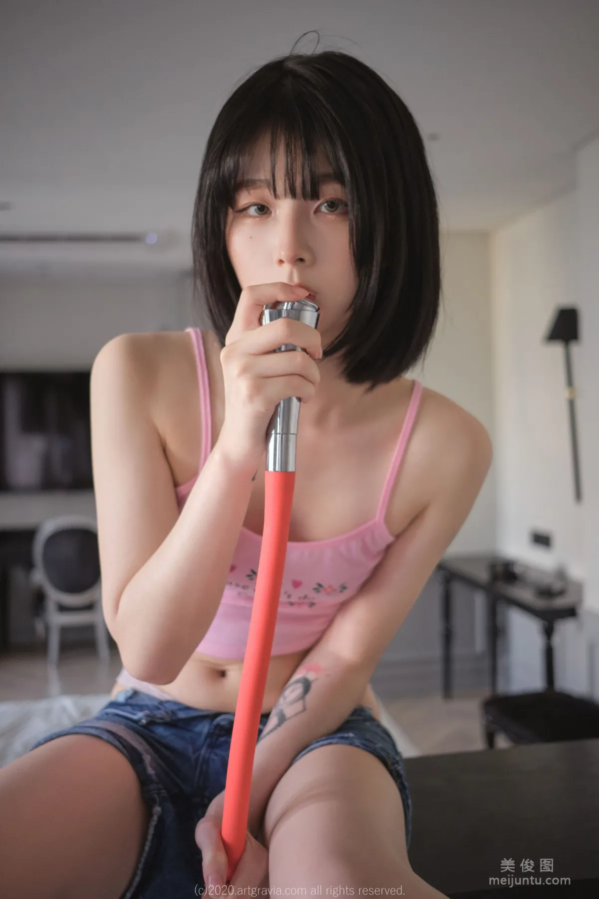 [ARTGRAVIA] VOL.172 Jangjoo - Sexy Maid + Denim Hot Pants Series photo 41
