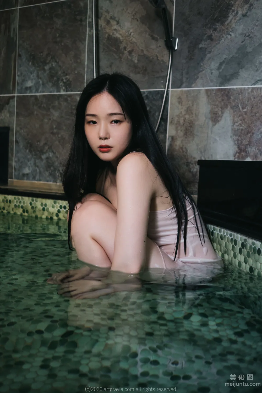 [ARTGRAVIA] VOL.159 PIA - Sexy Black Stockings + Wet Photo Shoot photo 34