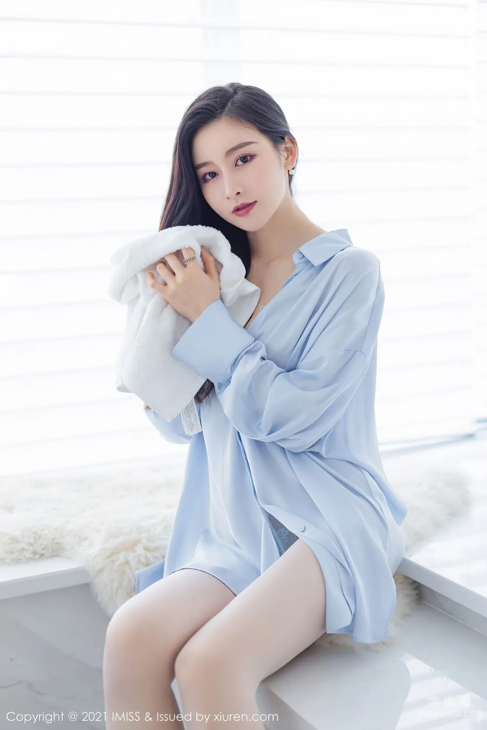 [爱蜜社IMiss] Vol.614 Vanessa - 大号的浅蓝色衬衫8
