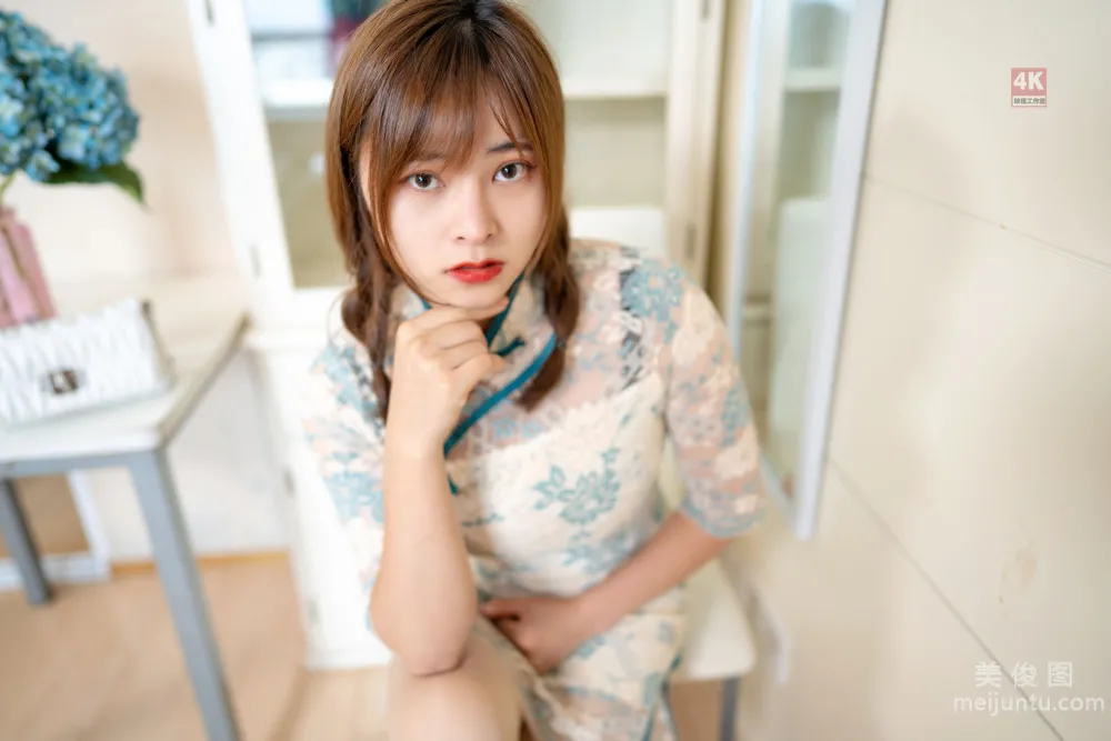 [丽柜Ligui] Model 奈奈 《民国风旗袍小短发》  写真套图57
