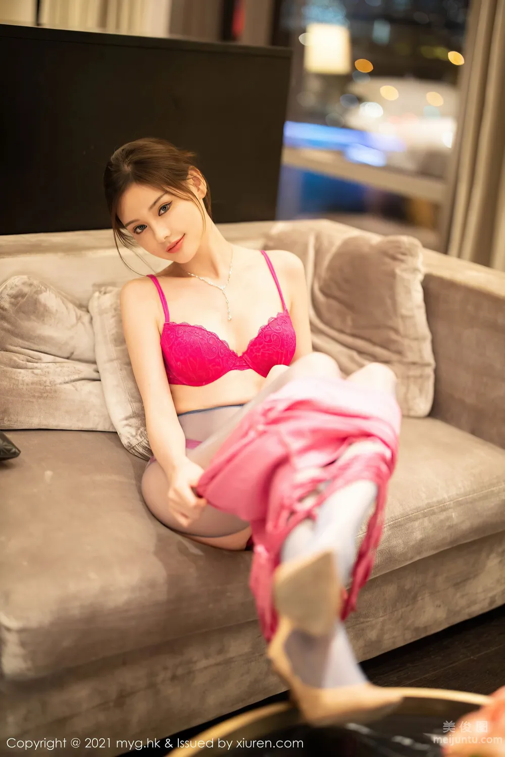 [美媛館MyGirl] Vol.554 小夕juju - 經典猩紅誘人的雷絲服飾 47